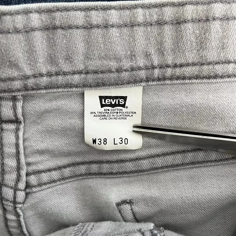Levis Mens Gray Straight Leg Denim Jeans W38 L30 Vintage 041035-1